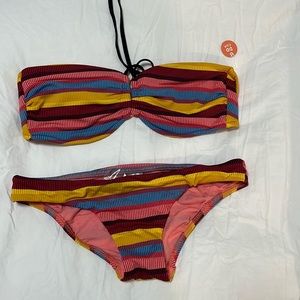 Seafolly Baja stripe DD “U “ tube and Hipster Bottom